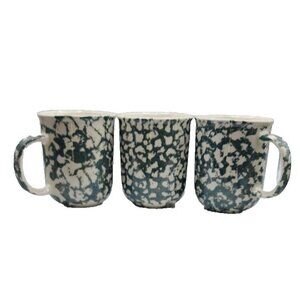 3 Folk Craft "Moose Country" Blue Green Coffee Mugs by TIENSHAN Dinnerware Camo